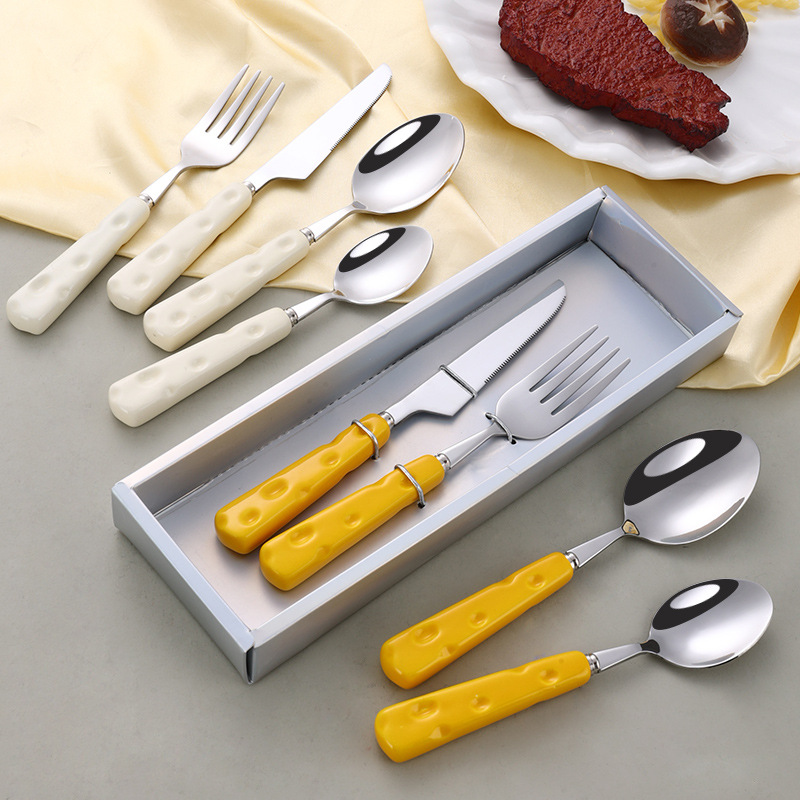Creative 304 stainless steel knife dessert spoon ins style