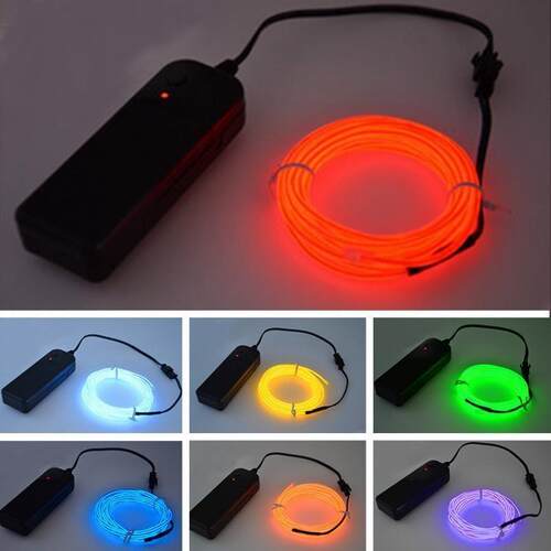 1 2 3 5M Flexible Led Neon Light Glow EL Wire Rope Tube