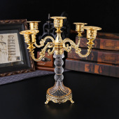 candle metal holder candlelight prop European dinner style