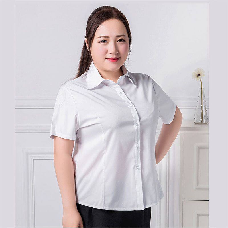 5XL-10XL韩版修身长袖衬衫女
