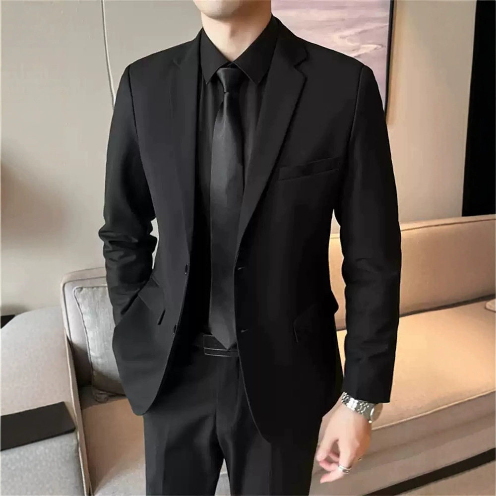 爆款西服外套男士修身套装感休闲商务职业正装痞帅经典小西装