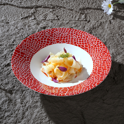 高温陶瓷高脚斗笠形商用意境菜盘