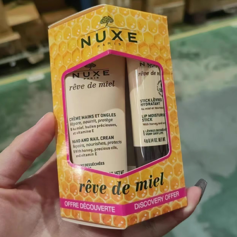 Nuxe欧树2023圣诞新版蜂蜜套装30ML+4g保湿滋养润泽护手霜唇膏