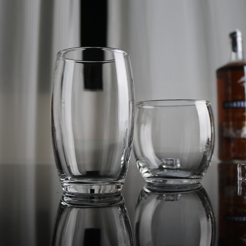 欧波萨通玻璃杯家用大肚水杯薄底果汁杯牛奶杯企鹅型喝水泡茶杯子