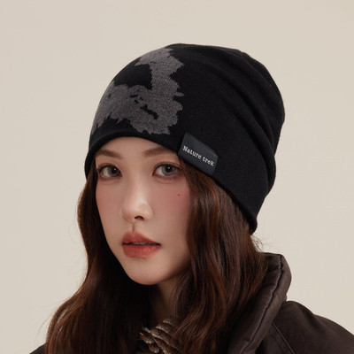 美式新款户外冷帽女款秋冬季运动休闲保暖大头围针织帽滑雪内盔帽