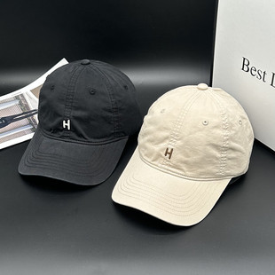 小H棒球帽子女春秋季 韩系百搭宽檐软顶大脸显脸小鸭舌帽 2025新款