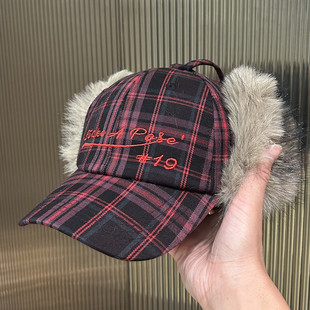 2025新款复古亚比风棒球帽鸭舌帽子女冬季保暖护耳雷锋帽辣妹时髦