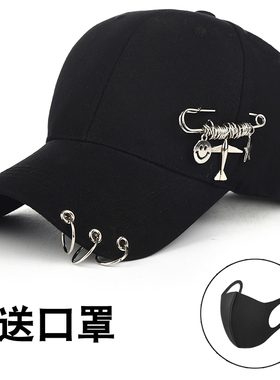 帽子男潮流个性棒球帽韩版学生嘻哈百搭街头青年黑色鸭舌帽女春夏