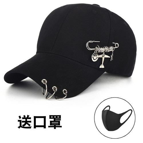 学生嘻哈街头风青年黑色棒球帽