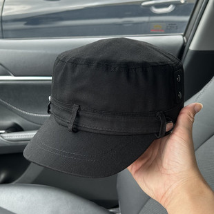 黑色平顶帽女复古水洗做旧鸭舌帽吴昕同款 出游防晒遮阳帽 新品 秋季