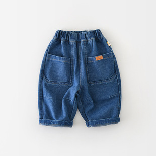 新款 裤 男宝宝水洗牛仔裤 休闲韩版 子60001 新生儿春装 2026春季