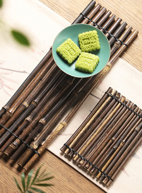 茂恒手工艺手工编织竹排隔热垫