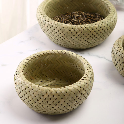 竹制品手工竹青皮编织水果篮收纳筐家用馒头筐竹篓沥水篮簸箕竹篮