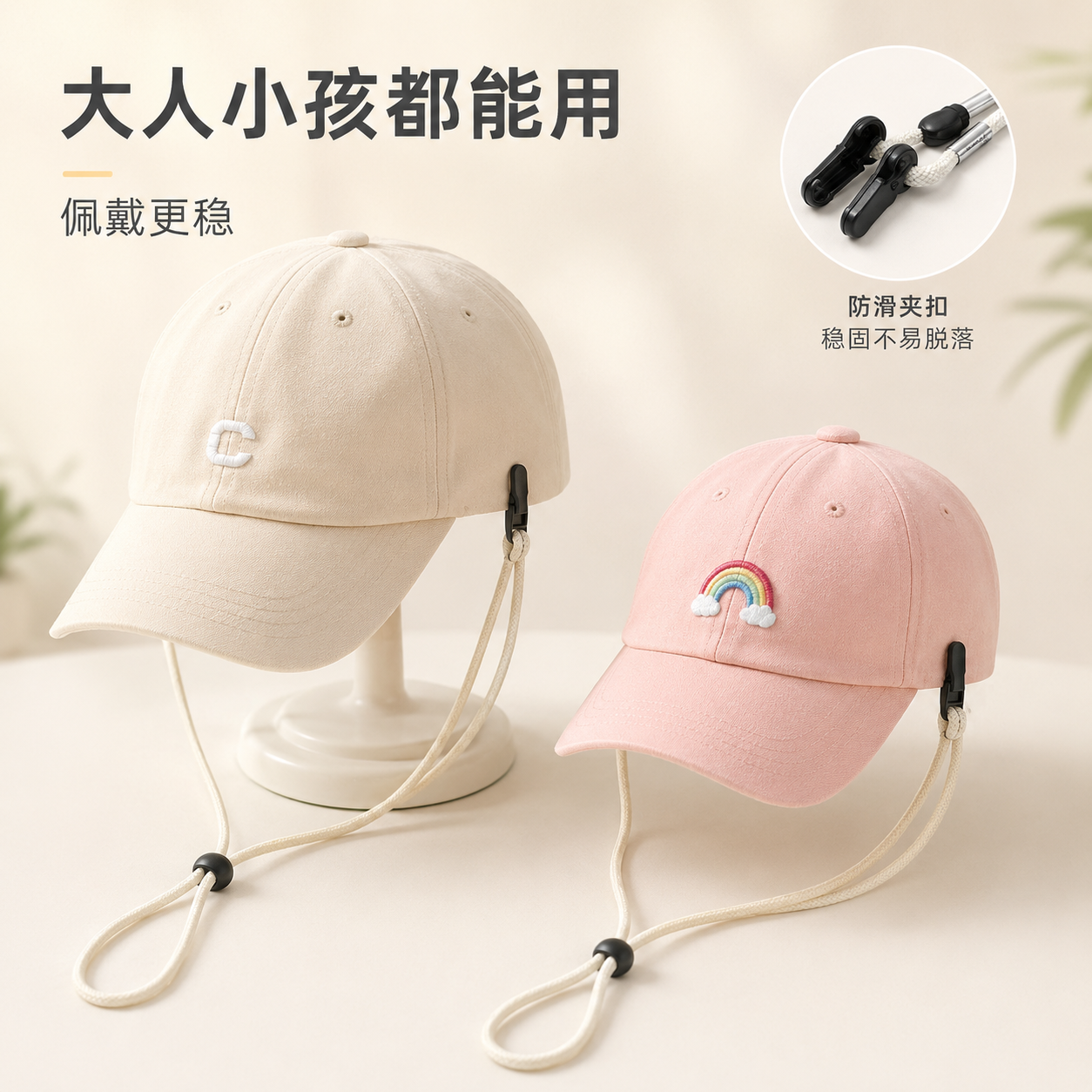 帽子防风绳可调节松紧加粗加长
