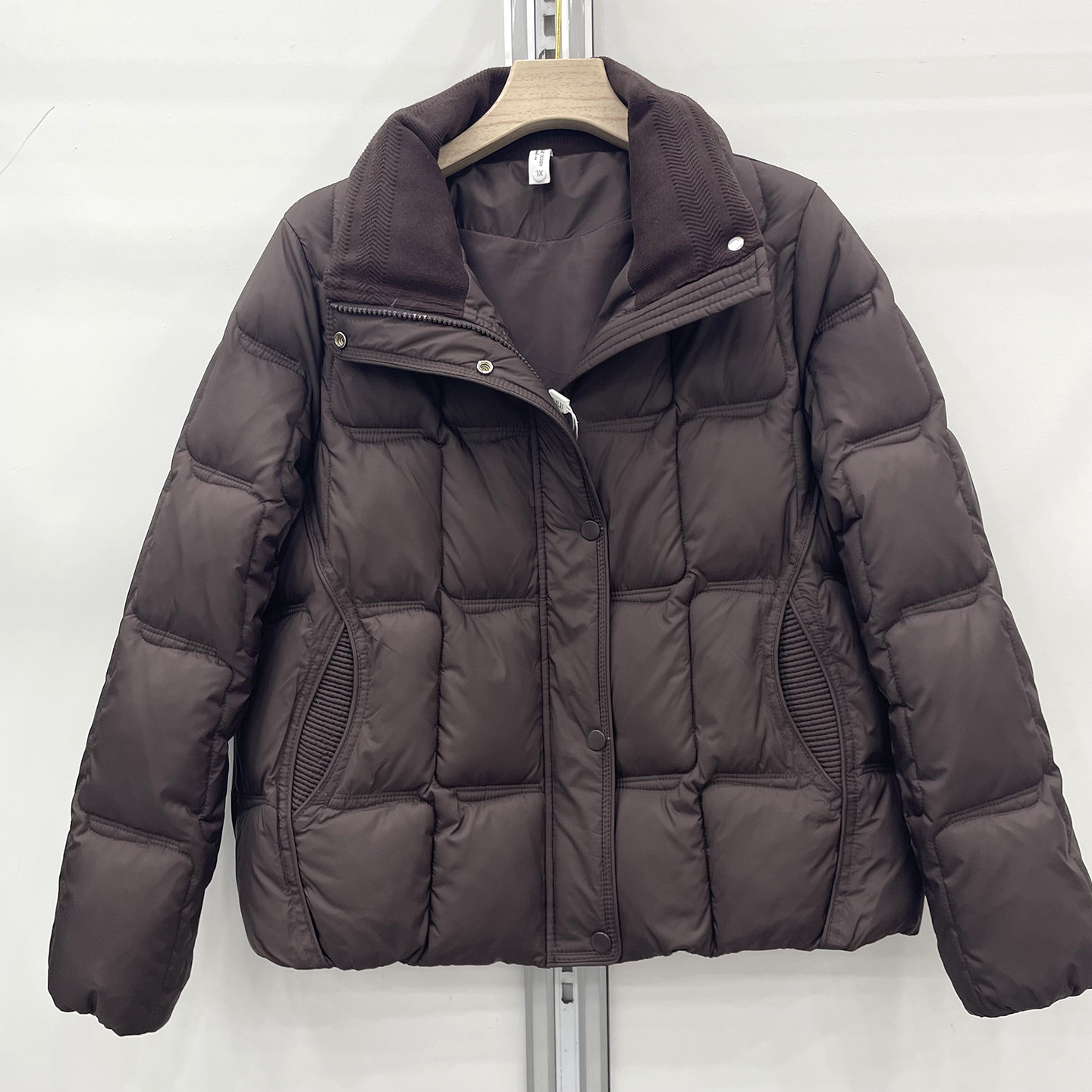 冬季中老年翻领加厚保暖短款棉服