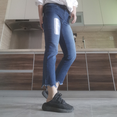 高腰显瘦阔腿牛仔裤女