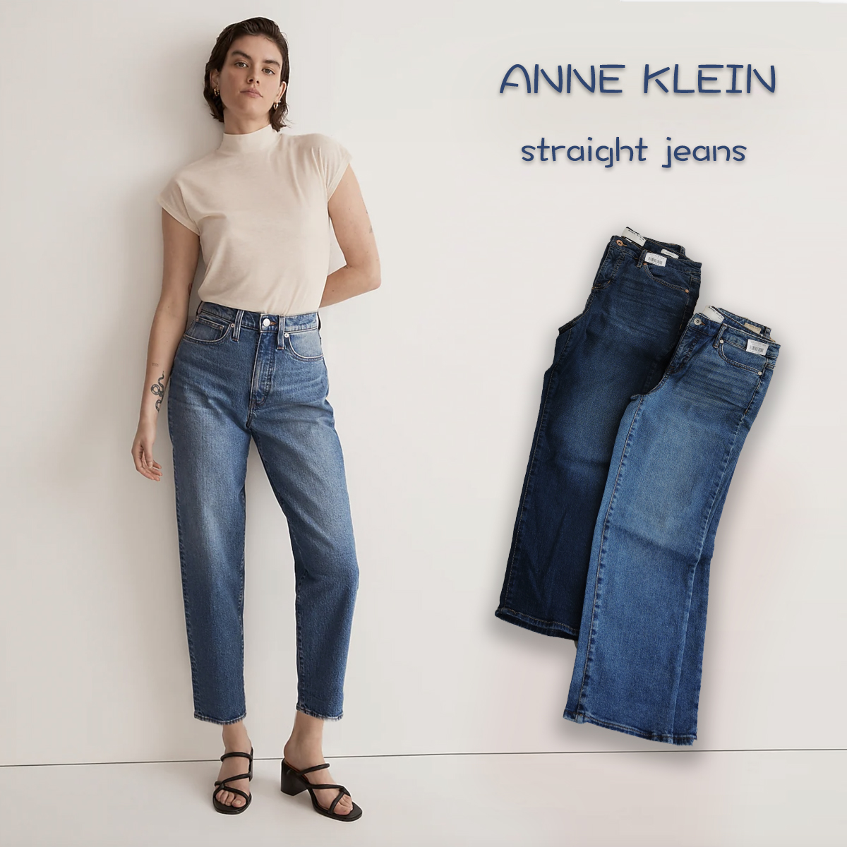 1111五折美单狮子头宽松休闲直筒高腰显瘦男友裤九分老爹牛仔裤