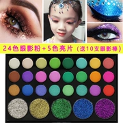 Pearlescent Shiny Stage Make-up Eyeshadow Palette Child An toàn và không độc hại Biểu diễn điệu nhảy Latin Latin Crystal Crystal wafer nhiều màu Trang điểm - Bóng mắt