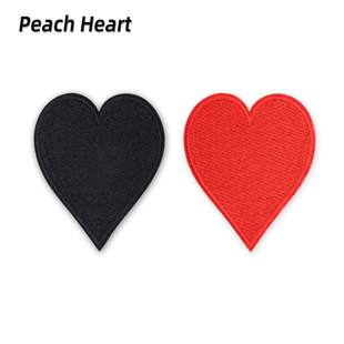 纯色黑红个性图案爱心刺绣布贴衣服裤子破洞修补装饰贴羽绒服补丁