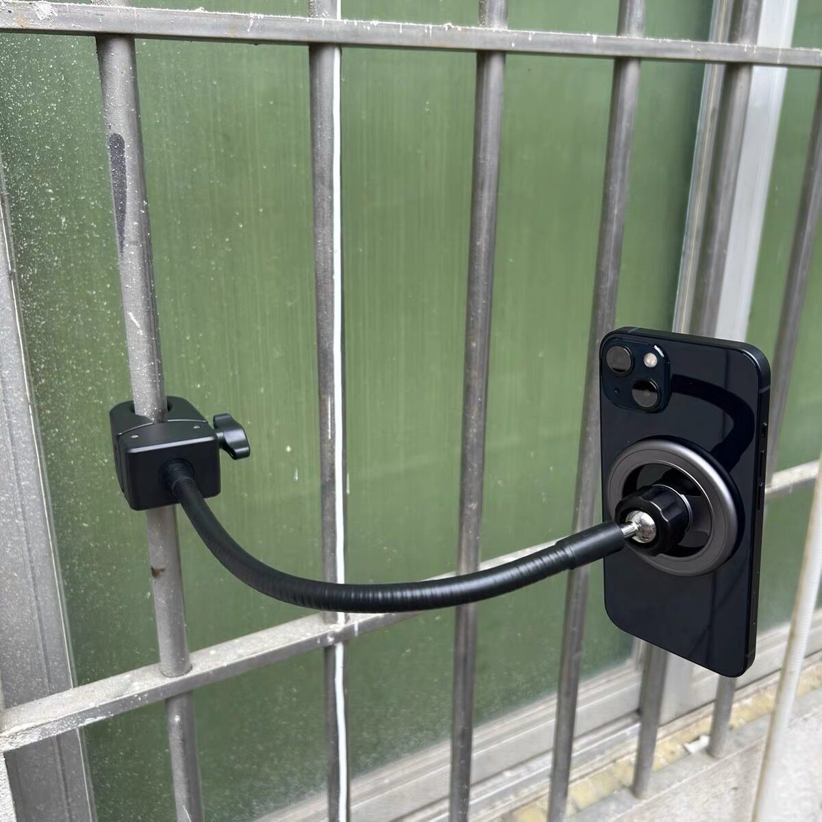 手机夹子直播支架户外通用强磁支撑架加厚钳夹软管铝合金磁吸头