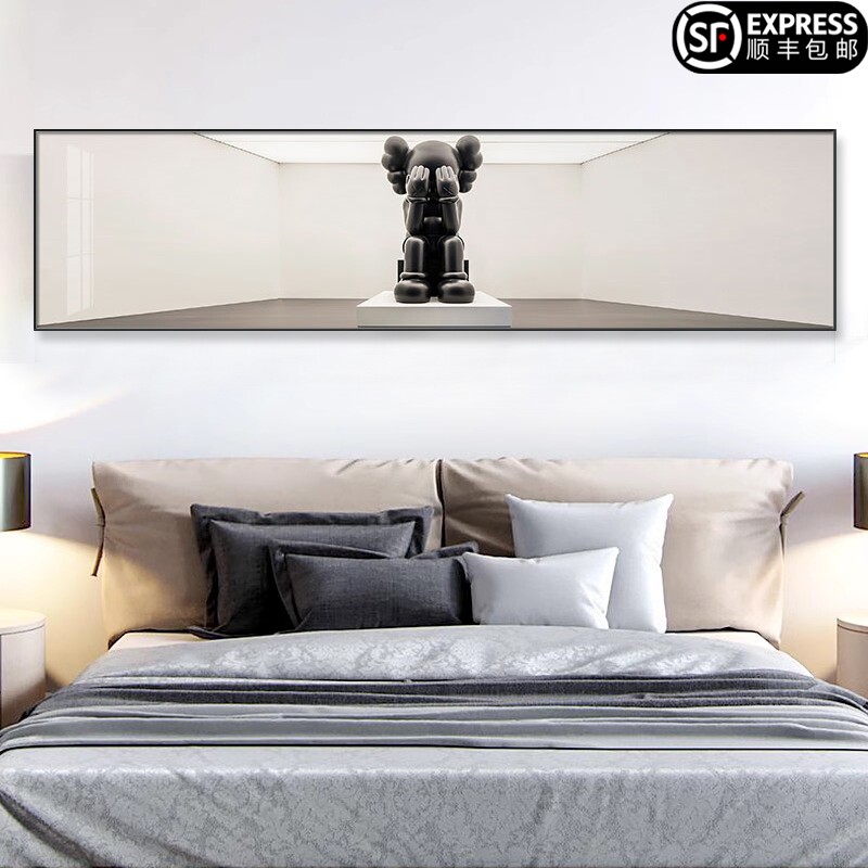 KAWS潮流挂画现代简约动漫装饰画客厅卧室卡通儿童房床头网红壁画