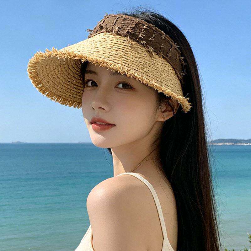 夏季新款草编空顶帽子女大帽