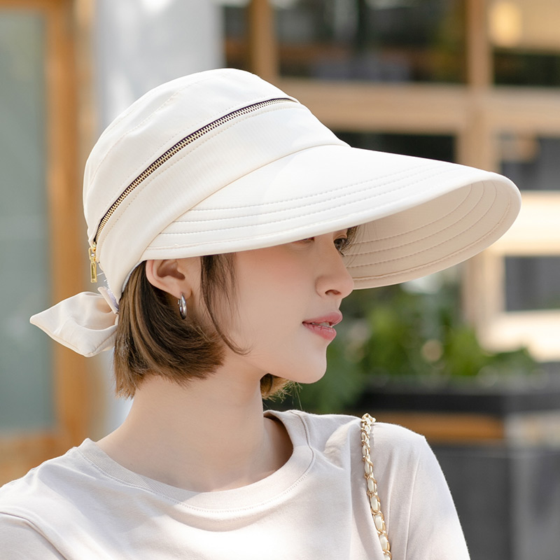 帽子女夏季韩版时尚洋气百搭骑车遮阳防晒防紫外线空顶大檐鸭舌帽
