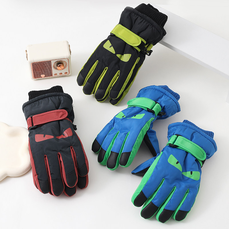 儿童手套冬男童滑雪防水防寒女孩保暖加厚加绒棉东北玩雪专用骑行