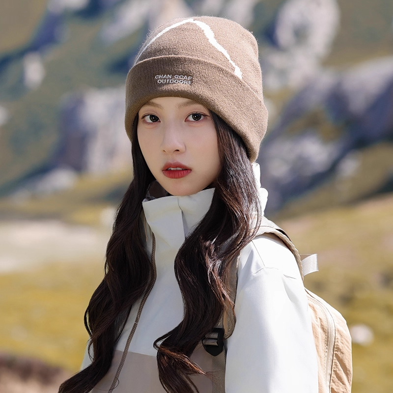 毛线帽登山女冬季大头围显脸小
