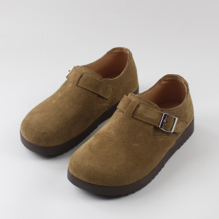 全包厚底单鞋 复古超火软皮软底博肯鞋 2026春夏新款 蚁团真皮勃肯鞋