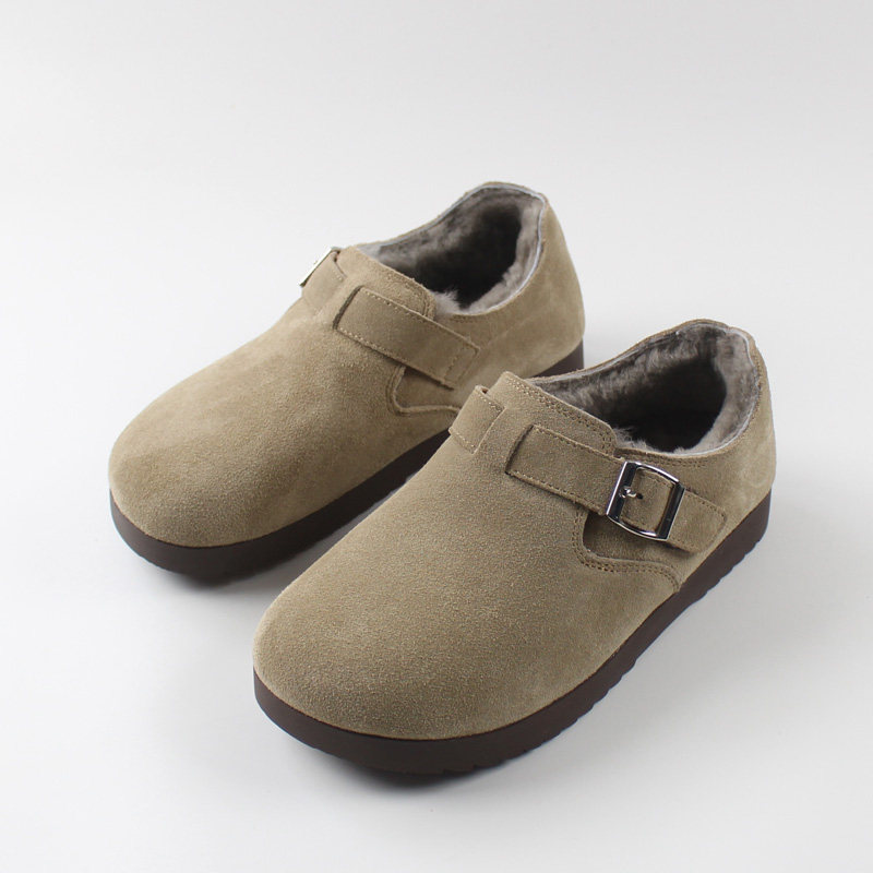 蚁团外贸冬季加绒厚底羊毛勃肯鞋女防滑软底羊皮毛一体磨术贴棉鞋,女鞋,勃肯鞋/软木鞋,淘宝优惠券,粉丝福利购,淘宝优惠卷