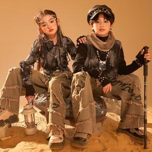 少儿街舞嘻哈沙丘废土风演出服女童jazz爵士舞元旦炸街表演服套装