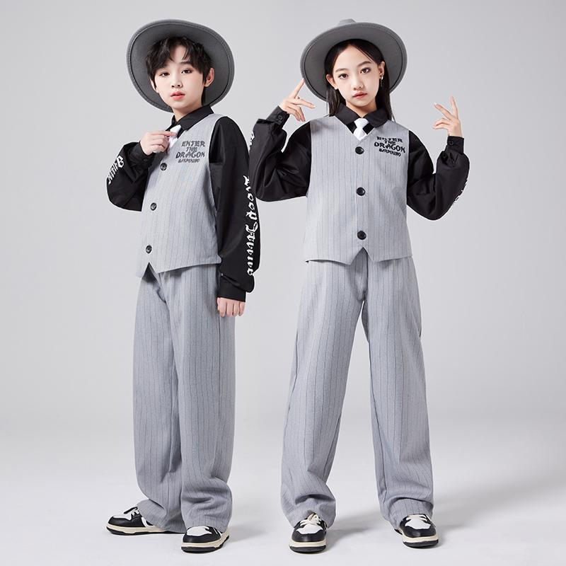 儿童爵士舞套装演出服男女童