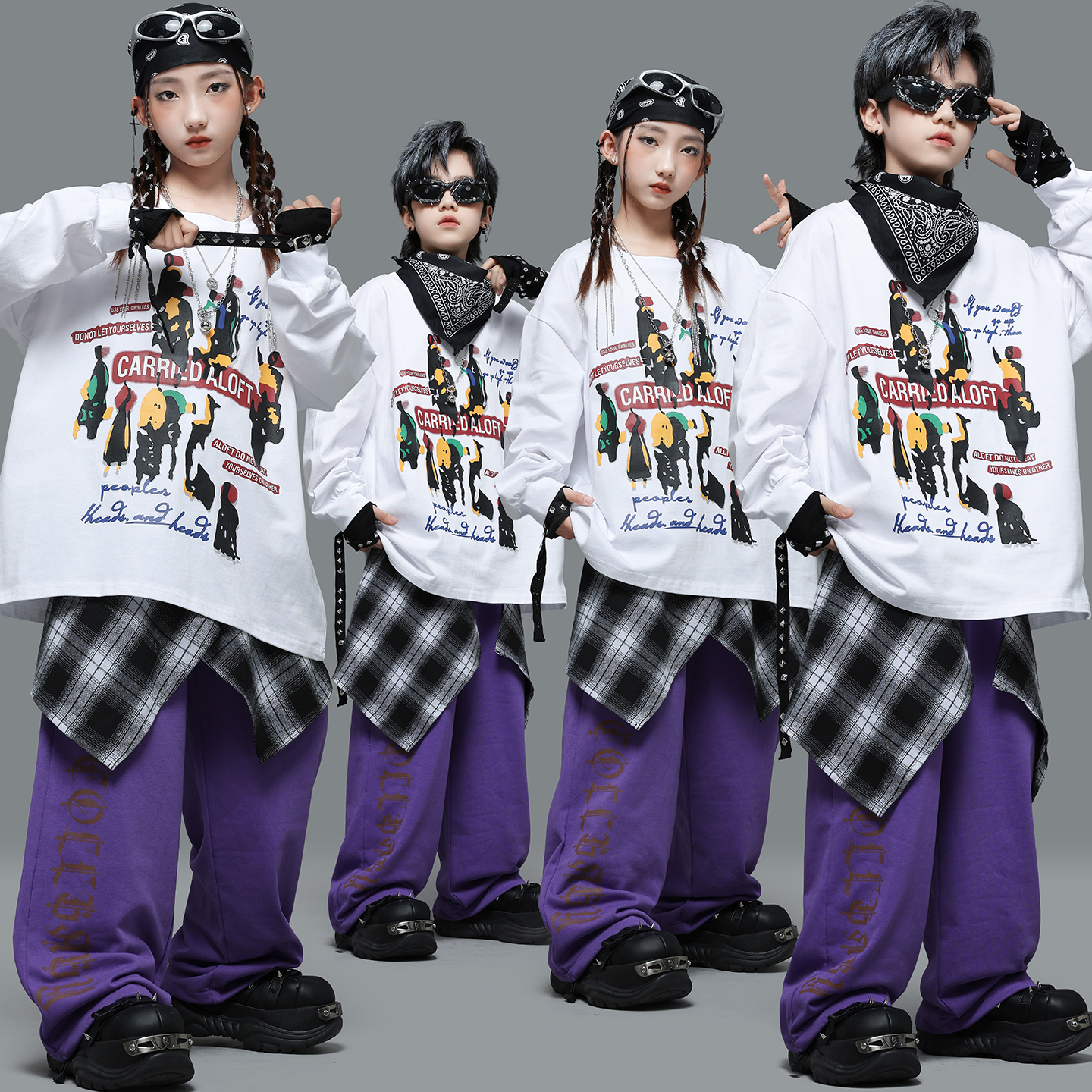 秋季嘻哈儿童长袖练功服街舞套装