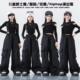 秋季 HIPHOP演出服 套装 儿童爵士街舞表演服女童纯黑露脐T恤工装 裤