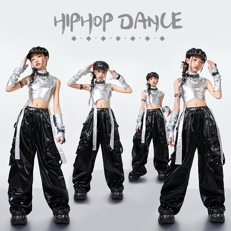 女团风甜酷女童爵士舞走秀表演服