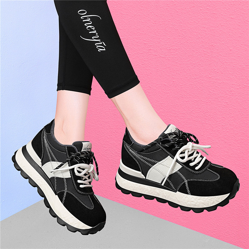 复古小个子厚底德训鞋女2