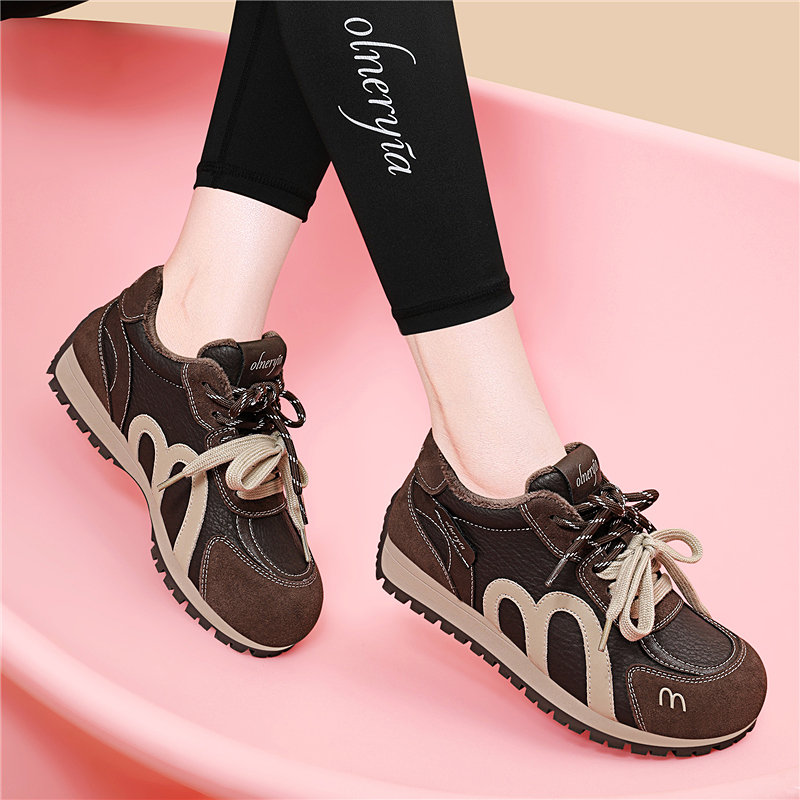 真皮加绒阿甘鞋女2025冬