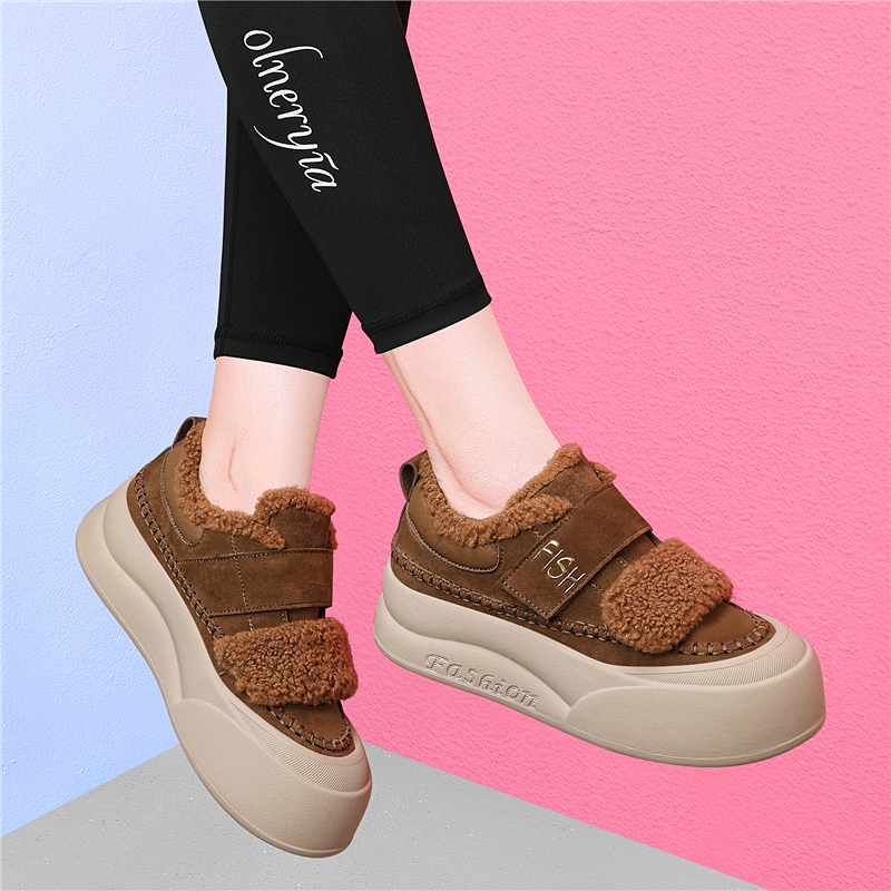 厚底平底鞋女2025年冬季