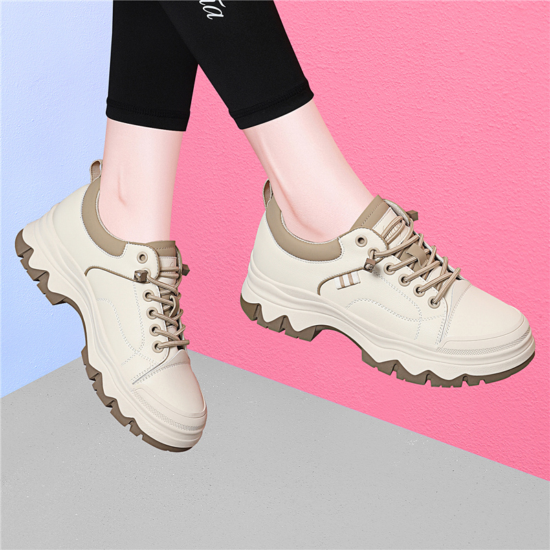 真皮工装鞋女英伦风秋冬