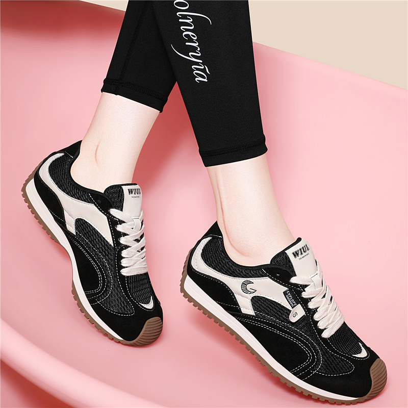 黑色网面休闲鞋女2025年