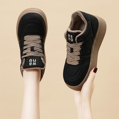 黑色厚底板鞋女款2025新