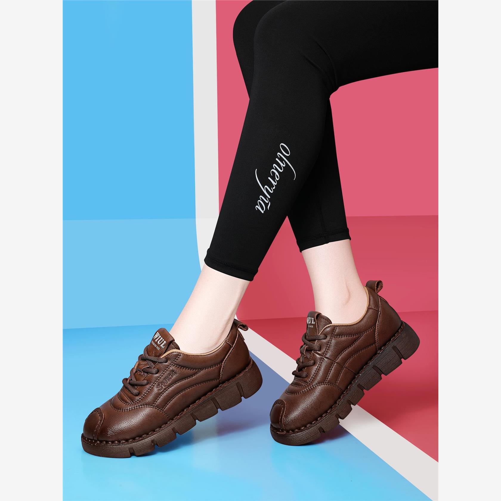 2025秋季真皮软底妈妈鞋