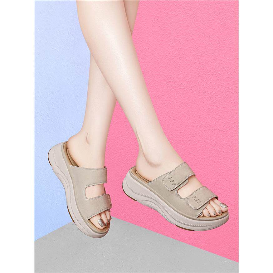 仙女风开春一字拖软底勃肯鞋拖鞋女2026新款外穿夏半拖鞋凉拖博肯