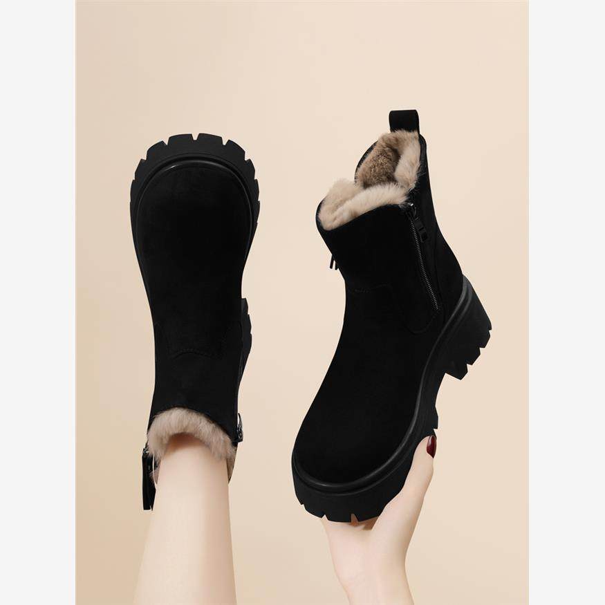东北雪地靴女款户外防水防滑2025新款冬季加绒棉鞋抗寒保暖马丁靴