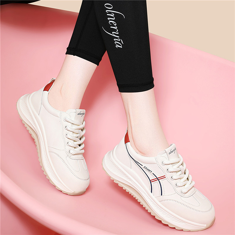 真皮小白鞋女春季2025新