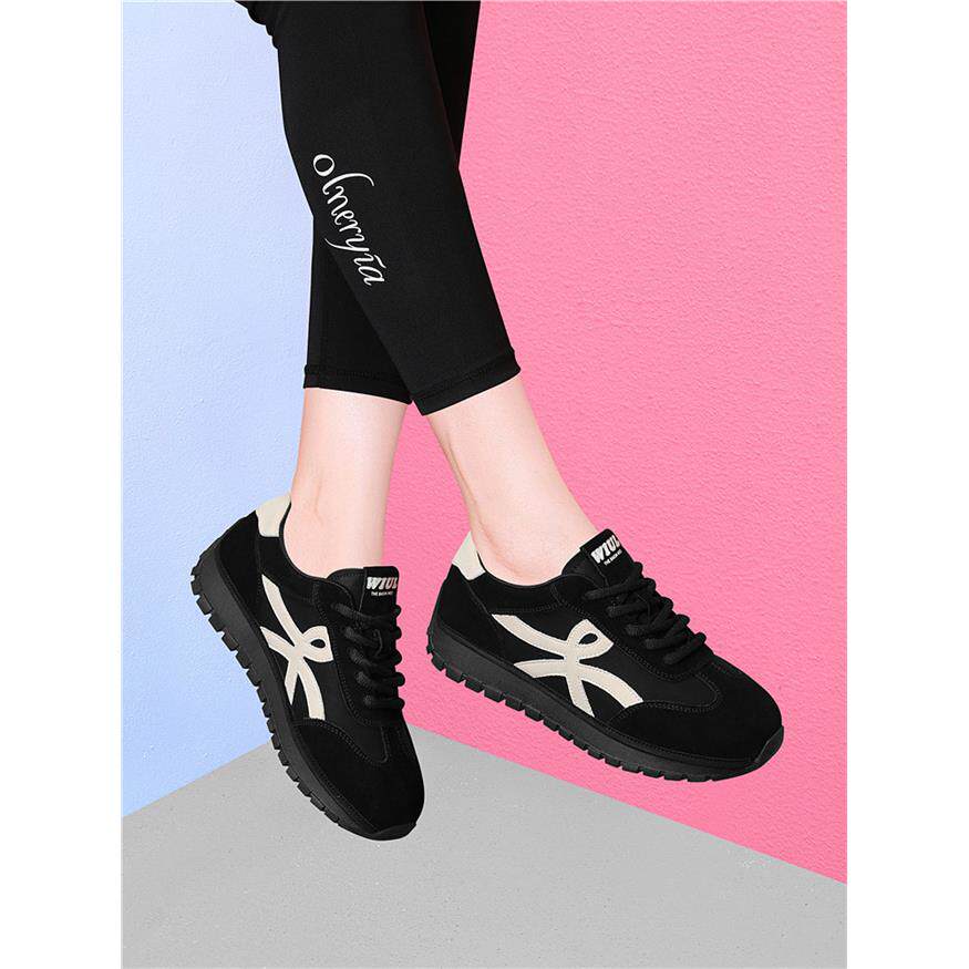 品牌真皮德训鞋女2026新款爆款春秋厚底软底不累脚运动休闲板鞋子