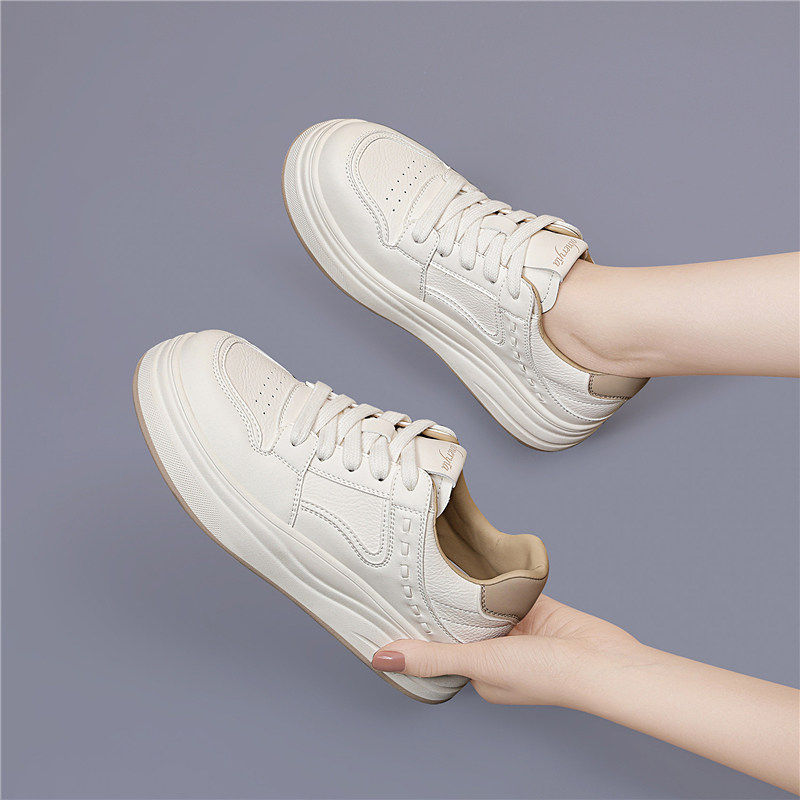 厚底小白鞋女鞋2026新款爆款今年流行配阔腿裤白色运动鞋休闲板鞋