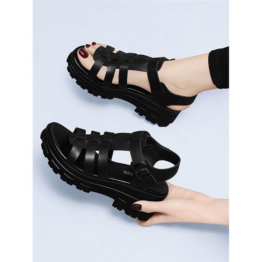 运动凉鞋女2026年夏季新款时装百搭罗马厚底坡跟镂空平底时尚外穿