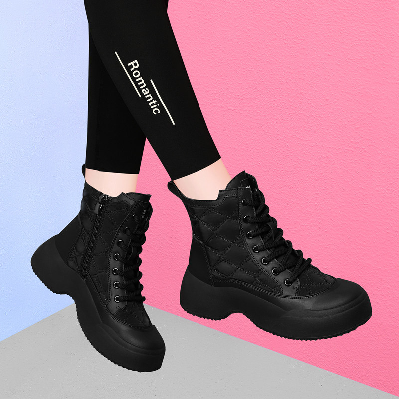 东北黑色雪地靴女2025新款冬季加绒加厚底防水防滑保暖棉鞋马丁靴